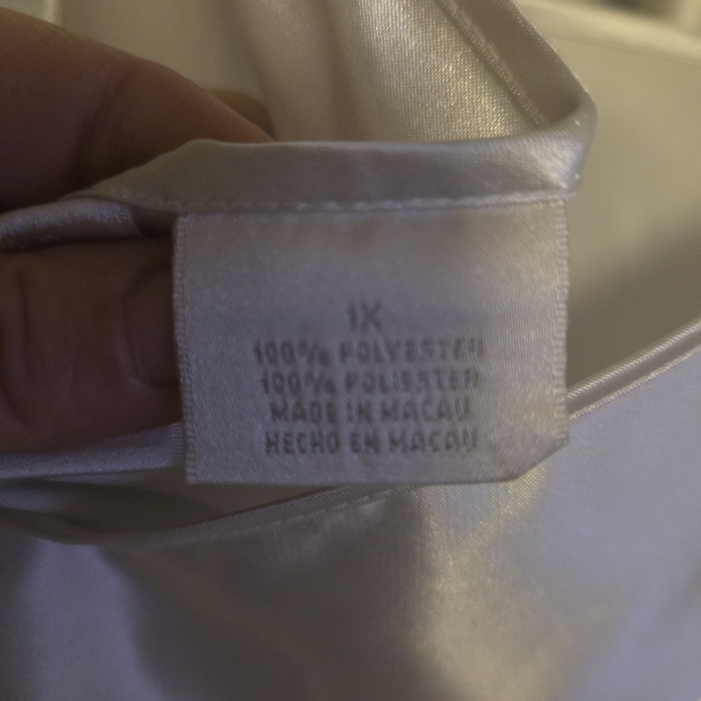 Vintage Delicate Moments Intimates Plus 1X Satin Slip Dress  White Y2K Lingerie - Picture 7 of 8